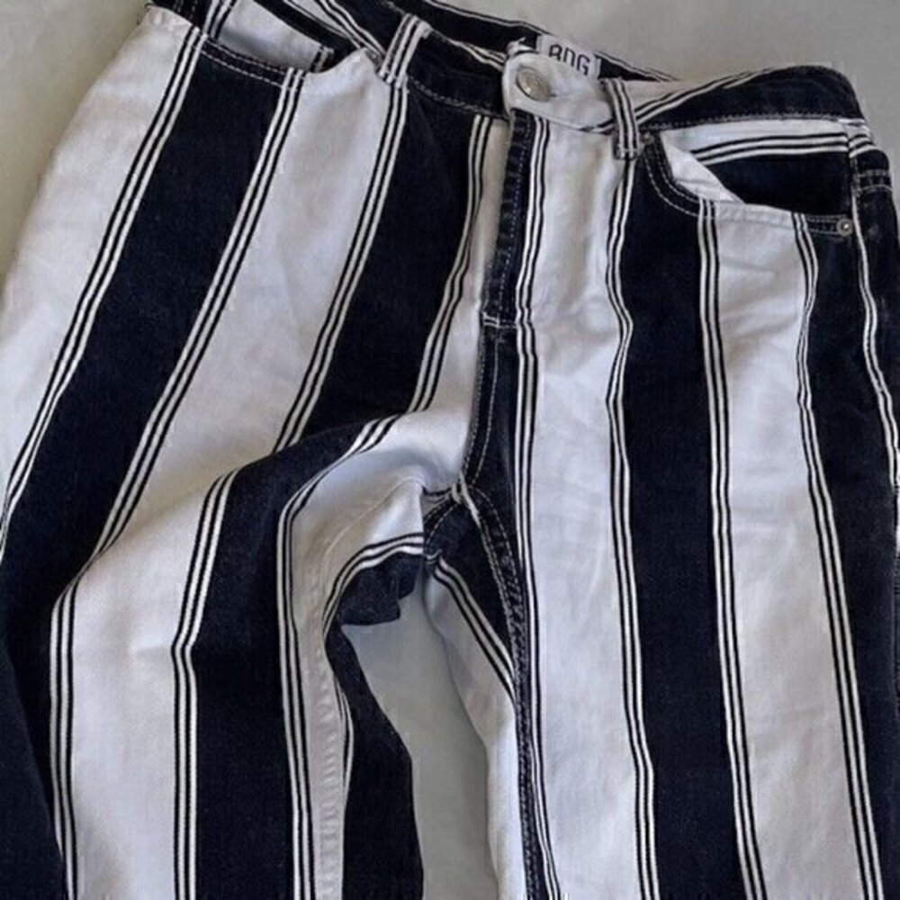 BDG Urban Outfitters Jeans Striped Size 26 Black White Denim Jeans Pants Retro